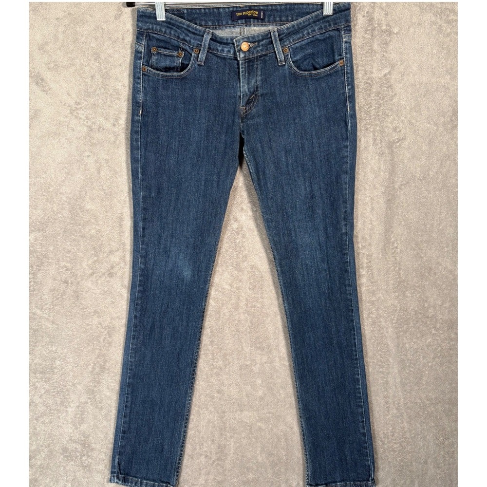 Vintage Levis 524 Too Superlow Jeans Womens 9 Skinny Blue Slim Low Rise Denim